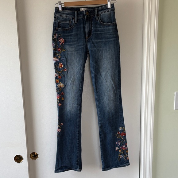 Driftwood Kelly Floral Embroidered Bootcut Jeans 24 - Picture 1 of 9